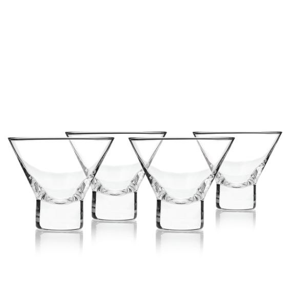 Heavy Base Stemless Crystal Martini Glasses (Set of 4) Legacy Wine